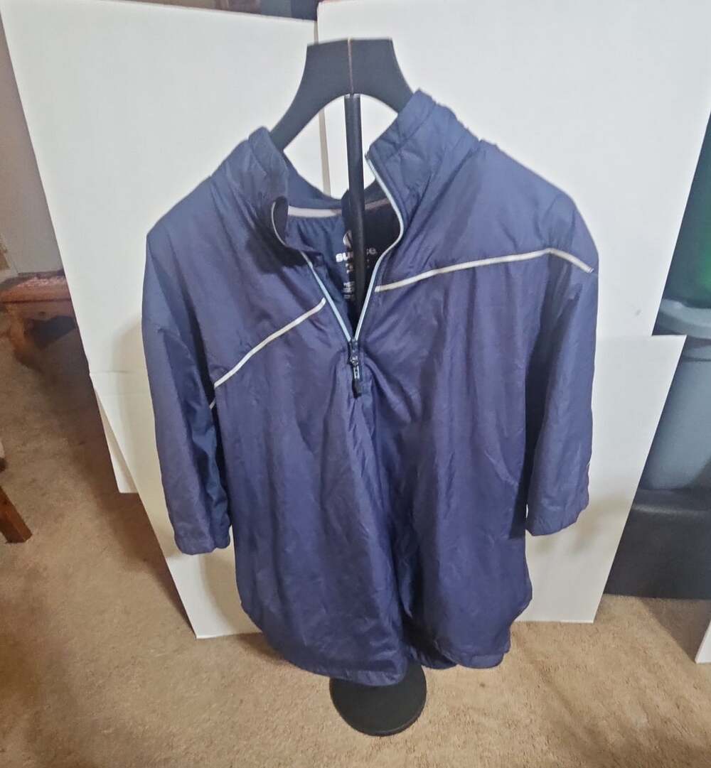 Sunice Weather Windshirt Size XXL Blue Short Sleeve 1/2 Zip Pullover